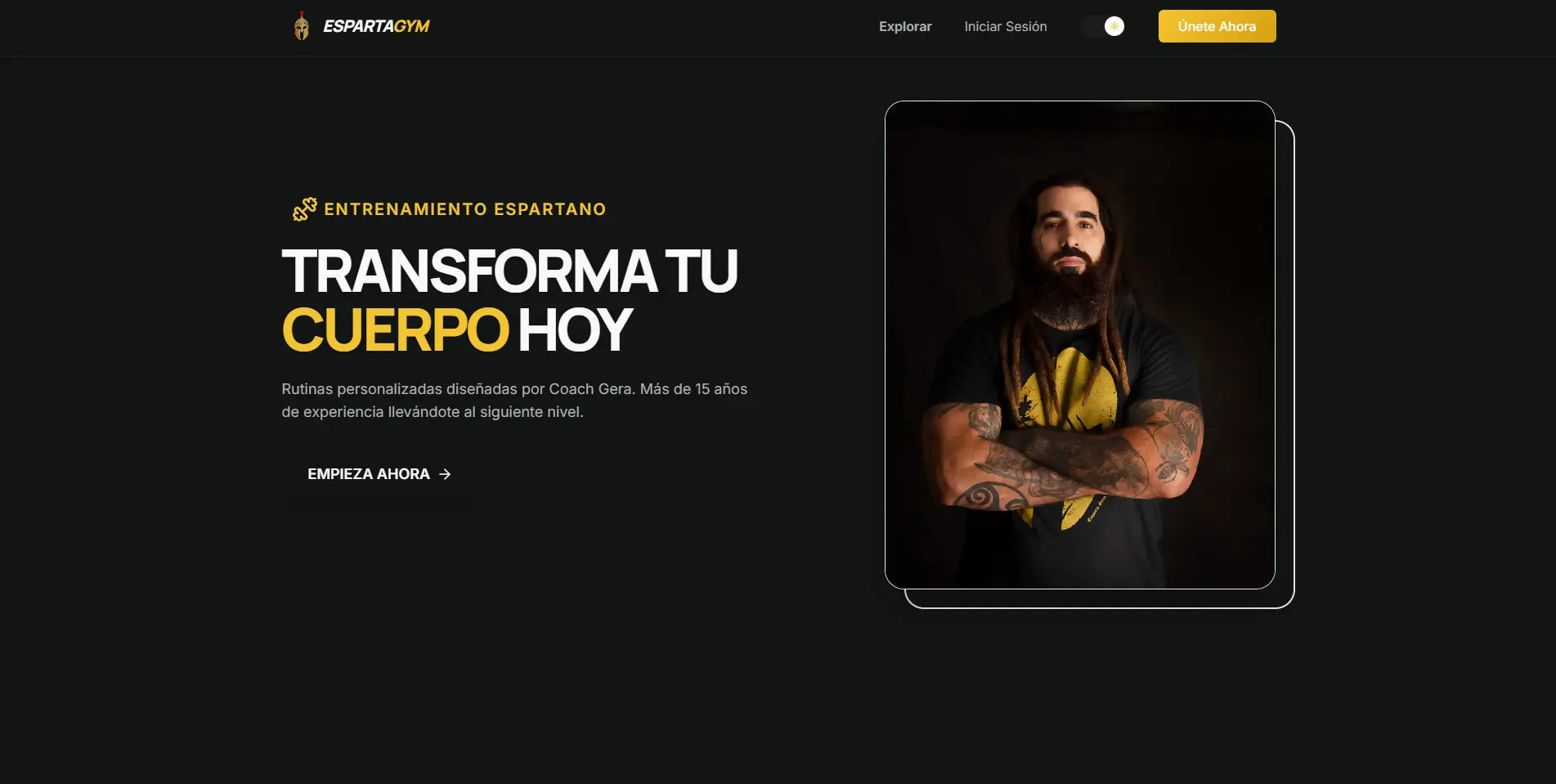 Vista previa del proyecto EspartaGym: Sistema de gimnasio online para un gimnasio local.